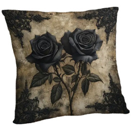 Coussin Gothique Black Roses