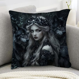 Coussin Gothique - Wolf lady