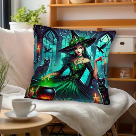 Coussin Gothique The Green Witch
