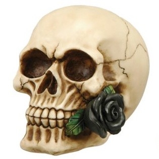 Crâne avec rose noire / Figurines de Crânes