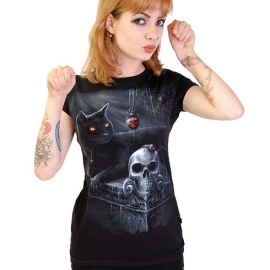 Darkside Tshirt Gothique Black Cat