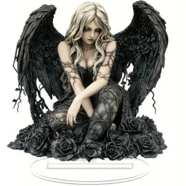 Déco 2D Black Rose Goth Fairy