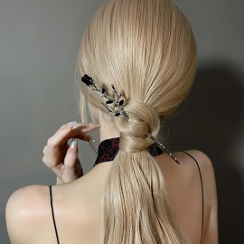 Epingle à cheveux Gothic Black Rose