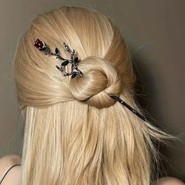 Epingle à cheveux Gothic Red Rose