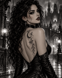 Toile sur Ch&acirc;ssis "Goth Black & White" 020