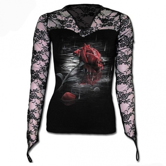 T-Shirt Gothique avec dentelle 