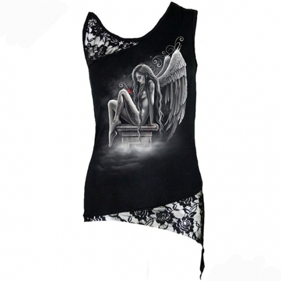 T-Shirt Gothique avec dentelle 