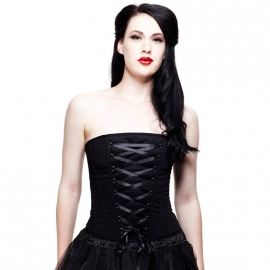 HELL BUNNY  - Haut Gothique Hell Bunny Sam Corset Noir