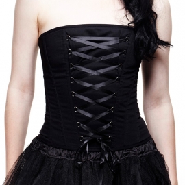 HELL BUNNY  - Haut Gothique Hell Bunny Sam Corset Noir