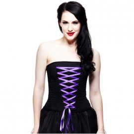 HELL BUNNY  - Haut Gothique Hell Bunny Sam Corset Violet