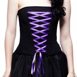 HELL BUNNY  - Haut Gothique Hell Bunny Sam Corset Violet