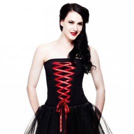 HELL BUNNY  - Haut Gothique Hell Bunny Sam Corset Rouge