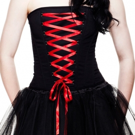 HELL BUNNY  - Haut Gothique Hell Bunny Sam Corset Rouge
