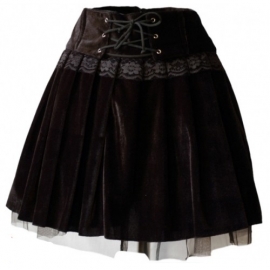 jupe courte gothique en velours ordo nigra