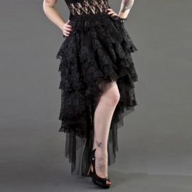 jupe gothique burleska ophelie black lace ml