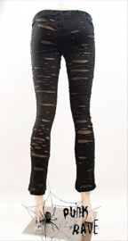 legging gothique punk rave ripped off black