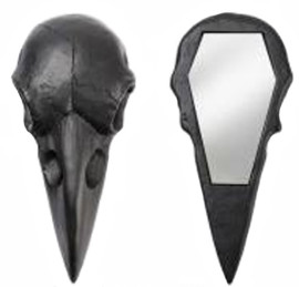 Miroir à main Alchemy Gothic Siler Raven Skull V99B