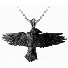 pendentif gothique alchemy gothic black raven