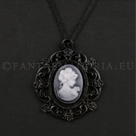 Pendentif gothique Camée Shadow Girl Noir