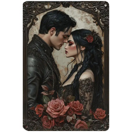 Plaque Métal Gothic Couple