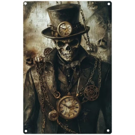 Plaque Métal Gothique - Clockmaker of death