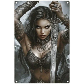 Plaque Métal Gothique - Warrior Beauty