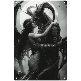 Plaque Métal Gothic L'Étreinte de Satan
