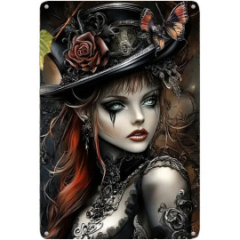 Plaque Métal Steampunk Beauty