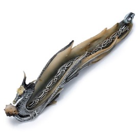 Porte-encens Gothique Dragon avec cr&acirc;ne