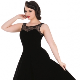 Robe Gothique HR London Black Velvet Romance 3091