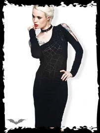 robe gothique spider web queen of darkness - S