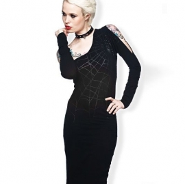robe gothique spider web queen of darkness