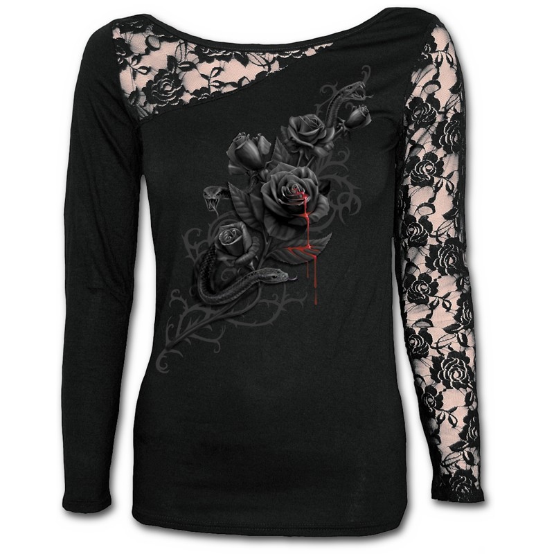 Lot De 2 T-shirts Vintage Femme épaules Dénudées - Style Grunge Y2K - Motif Guitare - Crop Top Streetwear