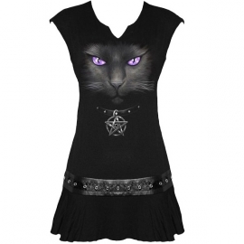 Spiral Direct DT153255 Black Cat Tunique Gothique