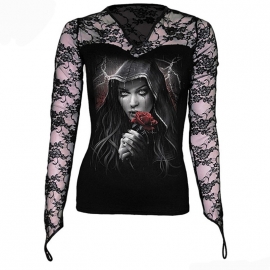 spiral direct haut gothique avec dentelle rose prayer