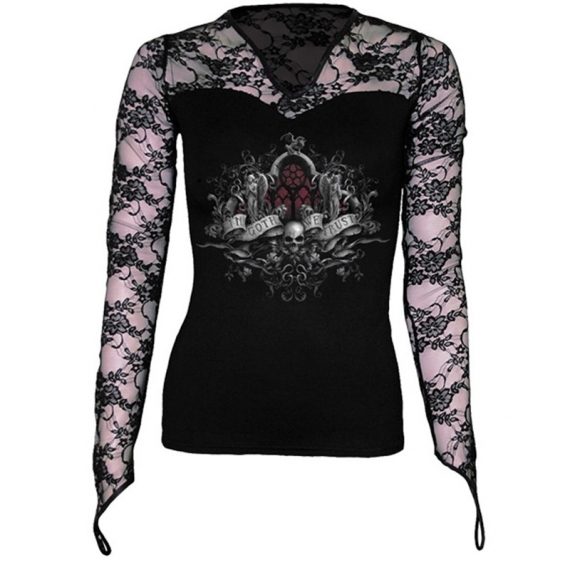 T-Shirt Gothique avec dentelle 