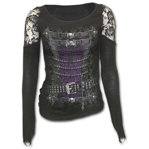 T-Shirt Gothique avec Dentelle 