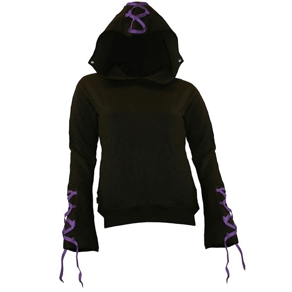 Sweat Gothique avec Rubans Violets - XL / Sweats Goth. Femme XL