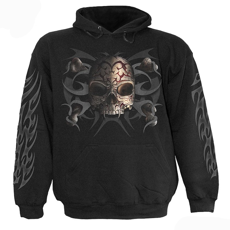 Spiral Original – Sweat à Capuche Rose Flamboyante Gothique – Design Rose Noire En Feu