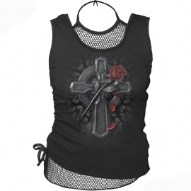 T-shirt gothique avec Filet spiral direct Angels sorrow