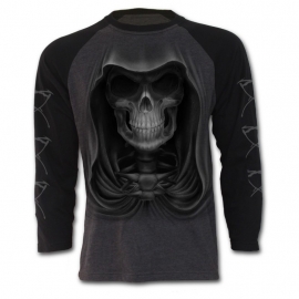 Spiral Direct Death T-Shirt Spiral Direct T-Shirt Gothique Manches Longues Noir et Gris