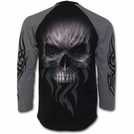 Spiral Direct Death Rage T-Shirt Spiral Direct T-Shirt Gothique Manches Longues Noir et Gris