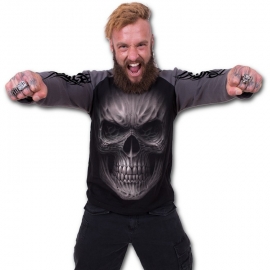 Spiral Direct Death Rage T-Shirt Spiral Direct T-Shirt Gothique Manches Longues Noir et Gris