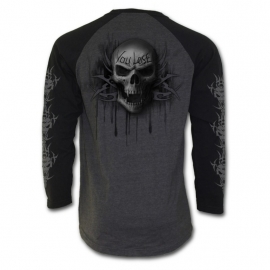 Spiral Direct Game Over T-Shirt Spiral Direct T-Shirt Gothique Manches Longues Noir et Gris