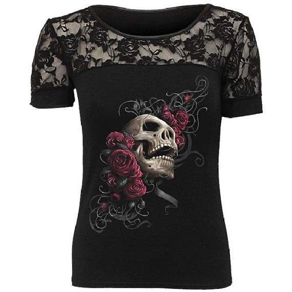 T-shirt Gothique avec dentelle 