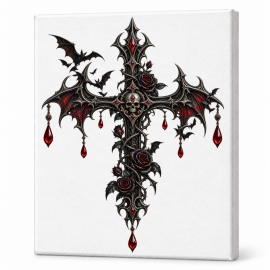 Toile sur Ch&acirc;ssis Croix Gothique 001