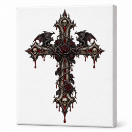 Toile sur Ch&acirc;ssis Croix Gothique 002