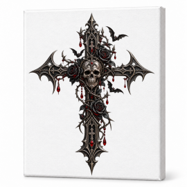 Toile sur Ch&acirc;ssis Croix Gothique 004