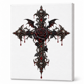 Toile sur Ch&acirc;ssis Croix Gothique 005