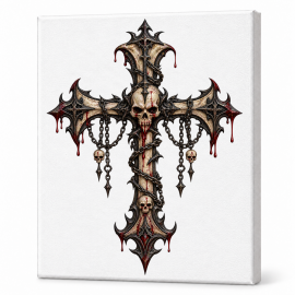 Toile sur Ch&acirc;ssis Croix Gothique 006